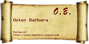 Oster Barbara névjegykártya